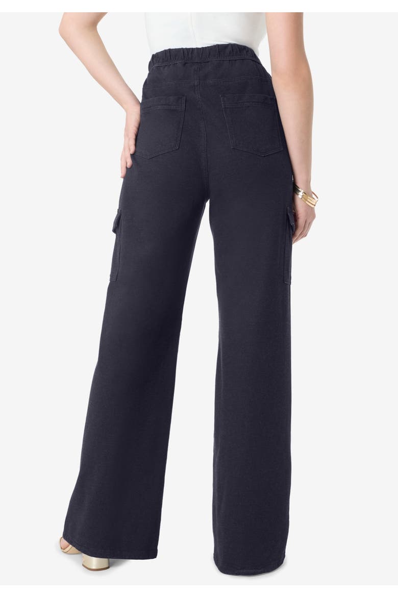Wide Leg Cargo Knit Jean, Alternate, color, DARK WASH