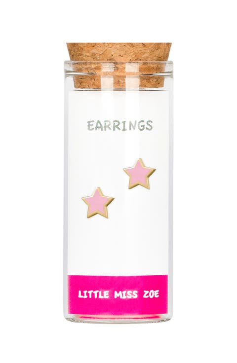 Kids' Sterling Silver Star Stud Earrings in Gift Bottle