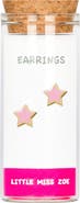 Little Miss Zoe Kids' Sterling Silver Star Stud Earrings in Gift Bottle