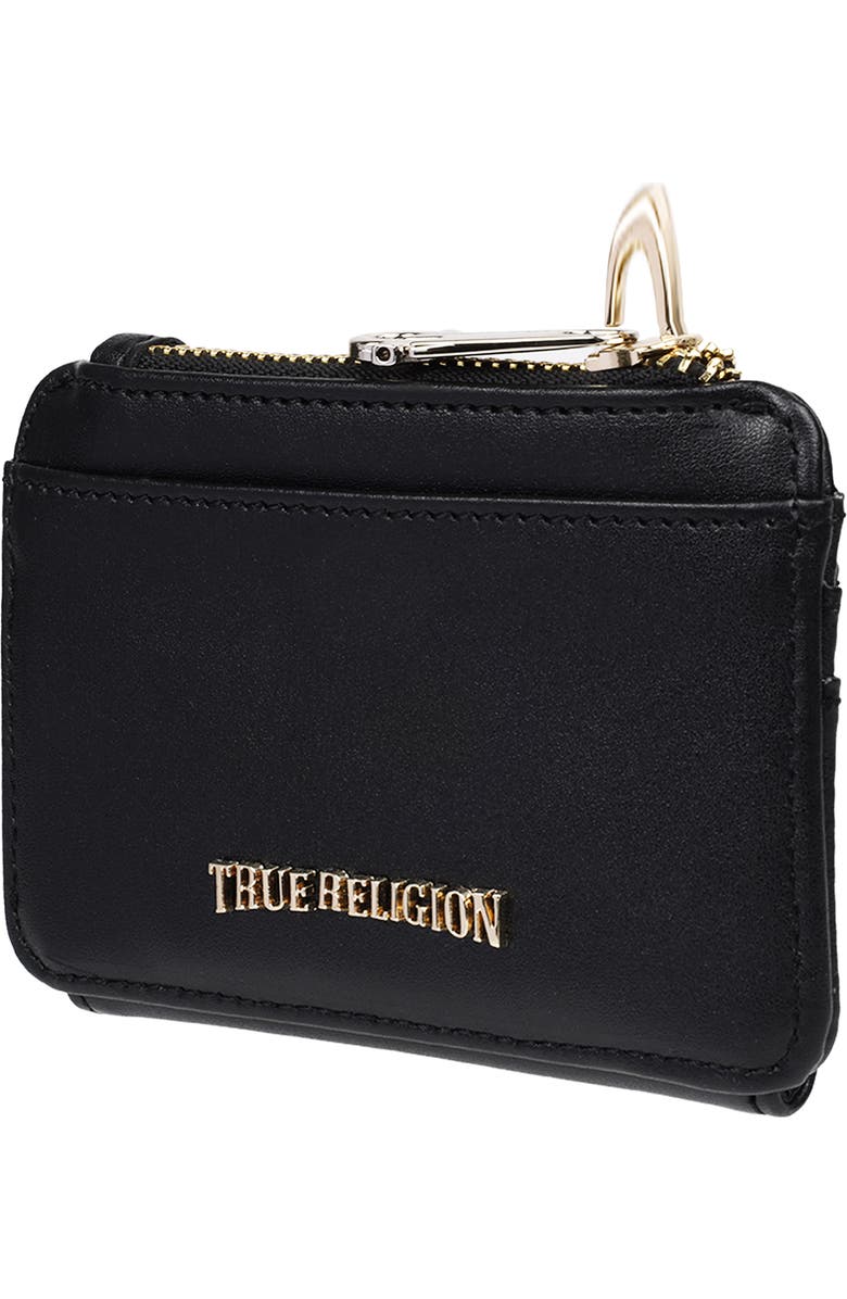 True Religion Logo Bifold Wallet, Alternate, color, Black