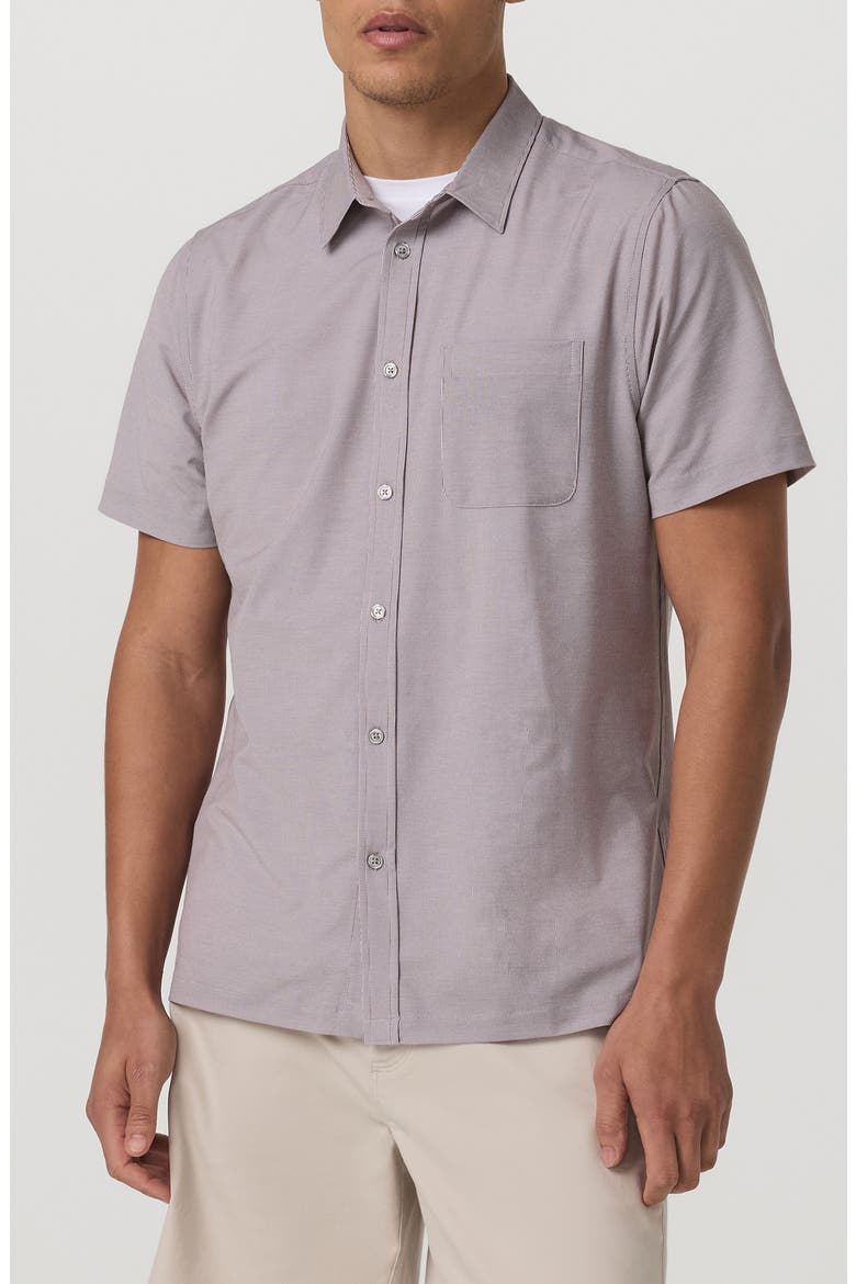 Short Sleeve Bridge Button-Up Shirt, Alternate, color, SABLE MINI STRIPE