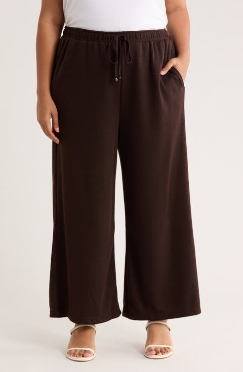 Wide Leg Crop Pants (Plus)