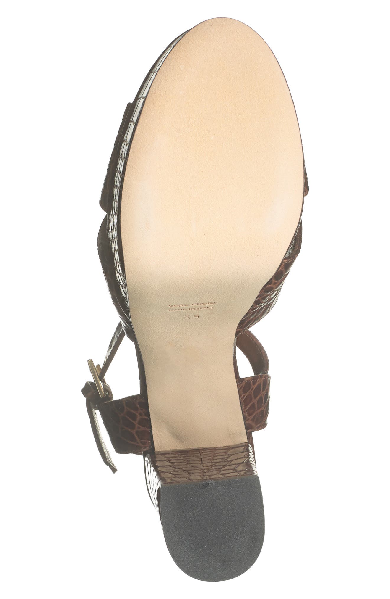 Paris Texas Open Toe Croc Embossed Print Platform Sandal, Alternate, color, 