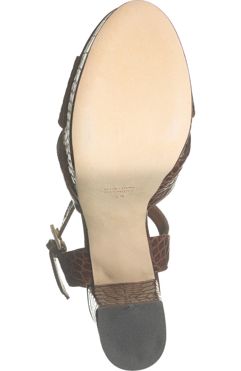 Paris Texas Open Toe Croc Embossed Print Platform Sandal, Alternate, color,