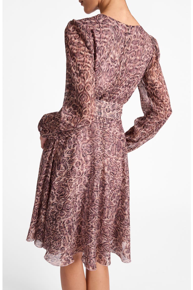Rovela Long Sleeve Fit and Flare Dress, Alternate, color, DUSTY LILAC MULTI