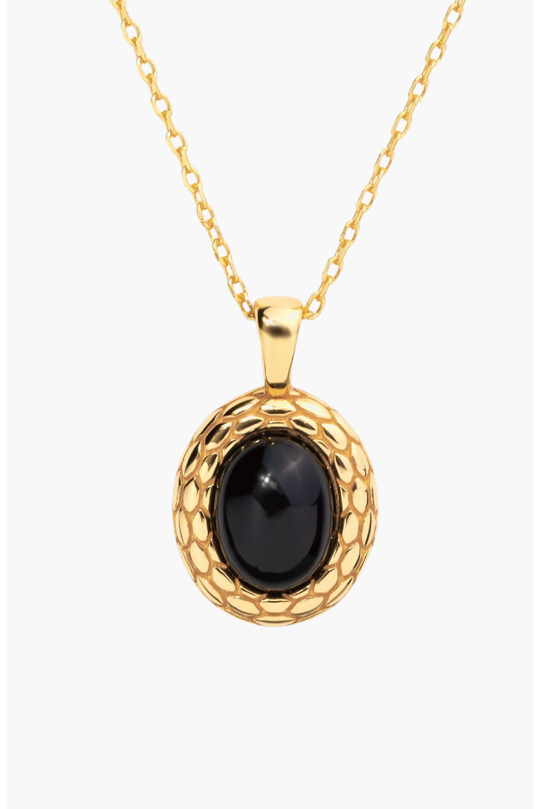 Snake Onyx Pendant Necklace, Main, color, Gold
