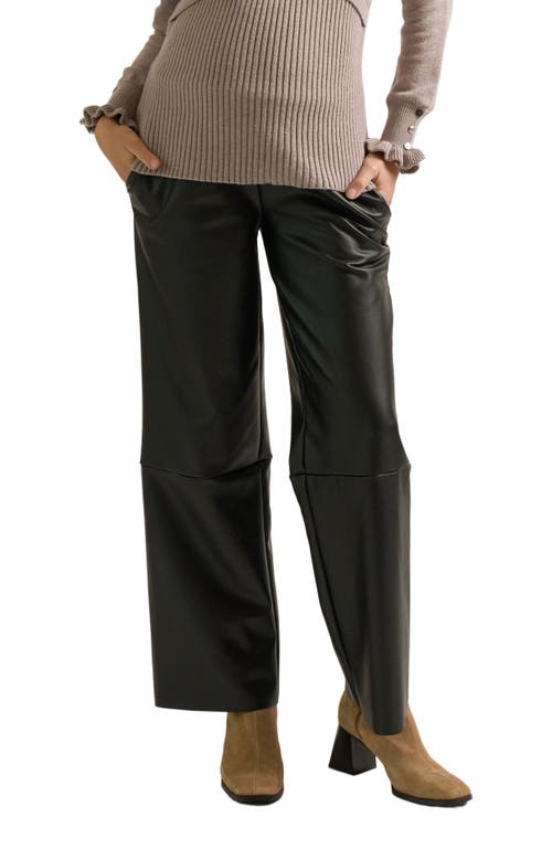 Zzdnu Cache Couer Alix Maternity Faux Leather Pants In Black