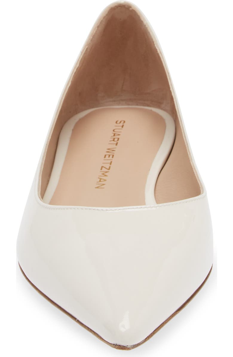 Stuart Weitzman Emilia Pointed Toe Flat, Alternate, color, Cream Patent