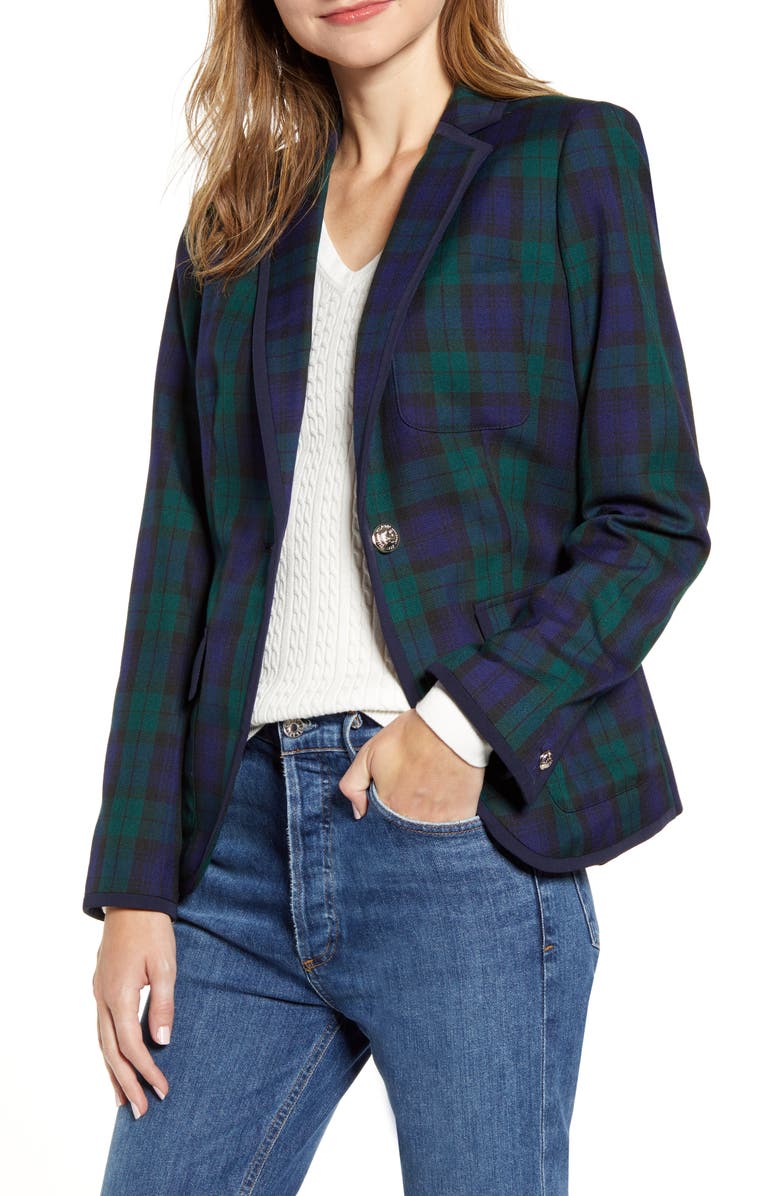Tommy Hilfiger Black Watch Tartan Blazer, Main, color, 
