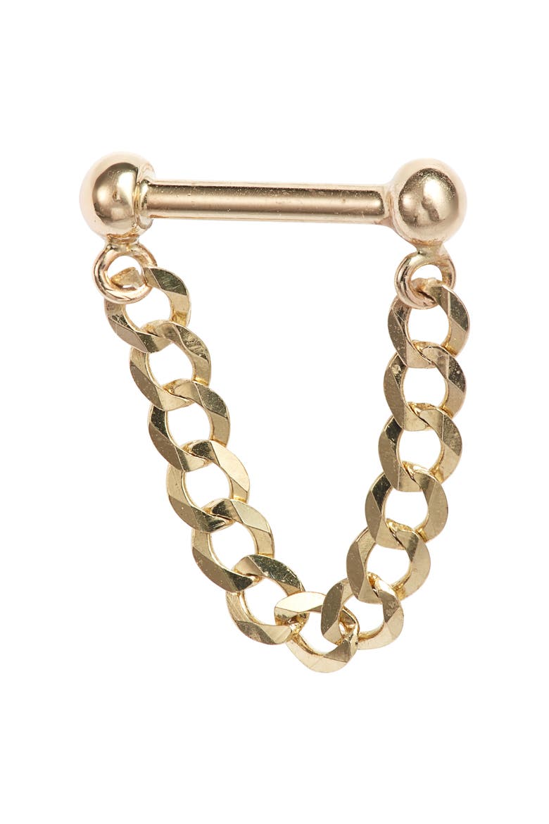Baby Dumbbell Chain Earrings, Alternate, color, 14K YELLOW GOLD