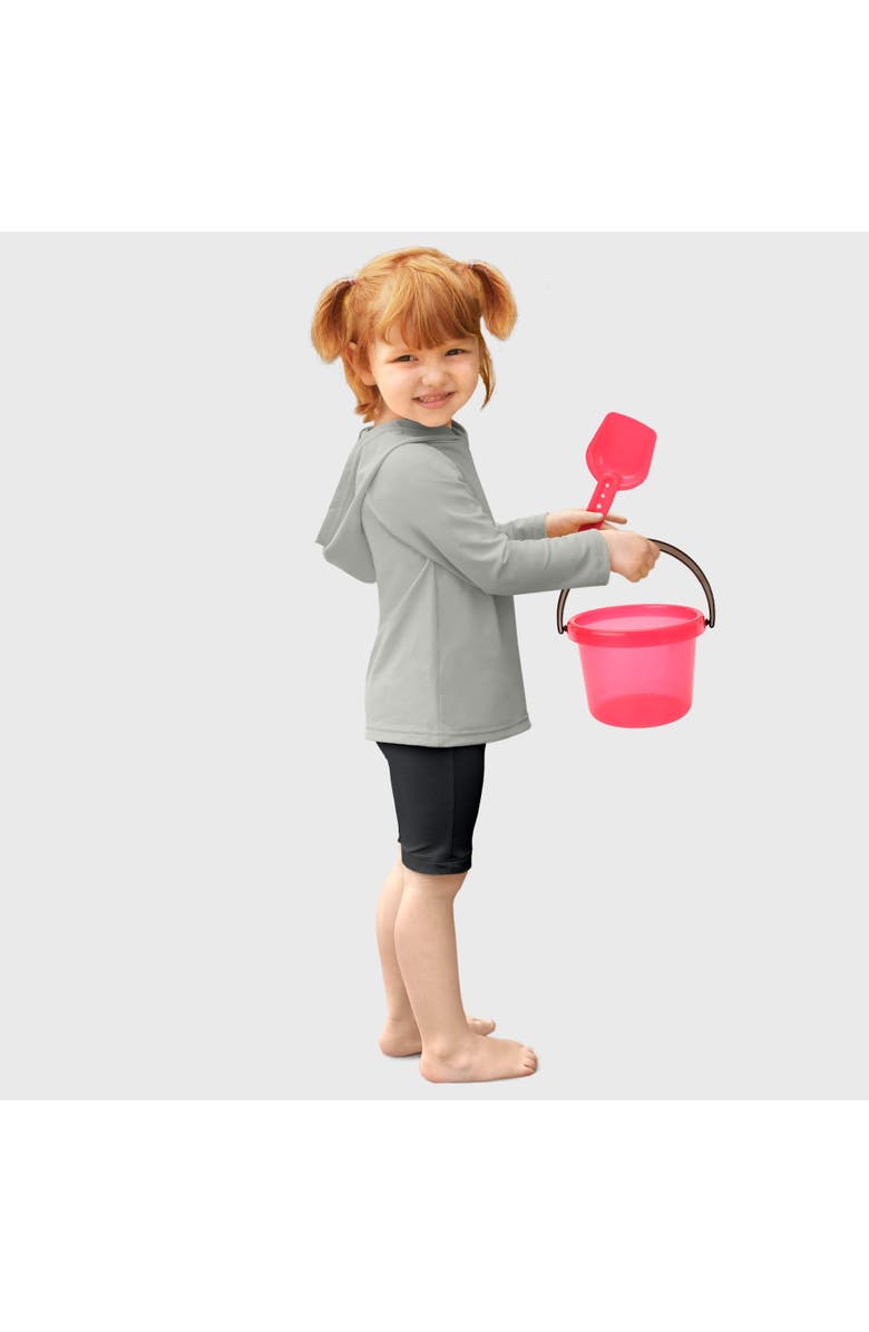 CITY THREADS Boys and Girls UPF 50+ Long Sleeve Hooded Rashguard Tee, Alternate, color, Medium Grey