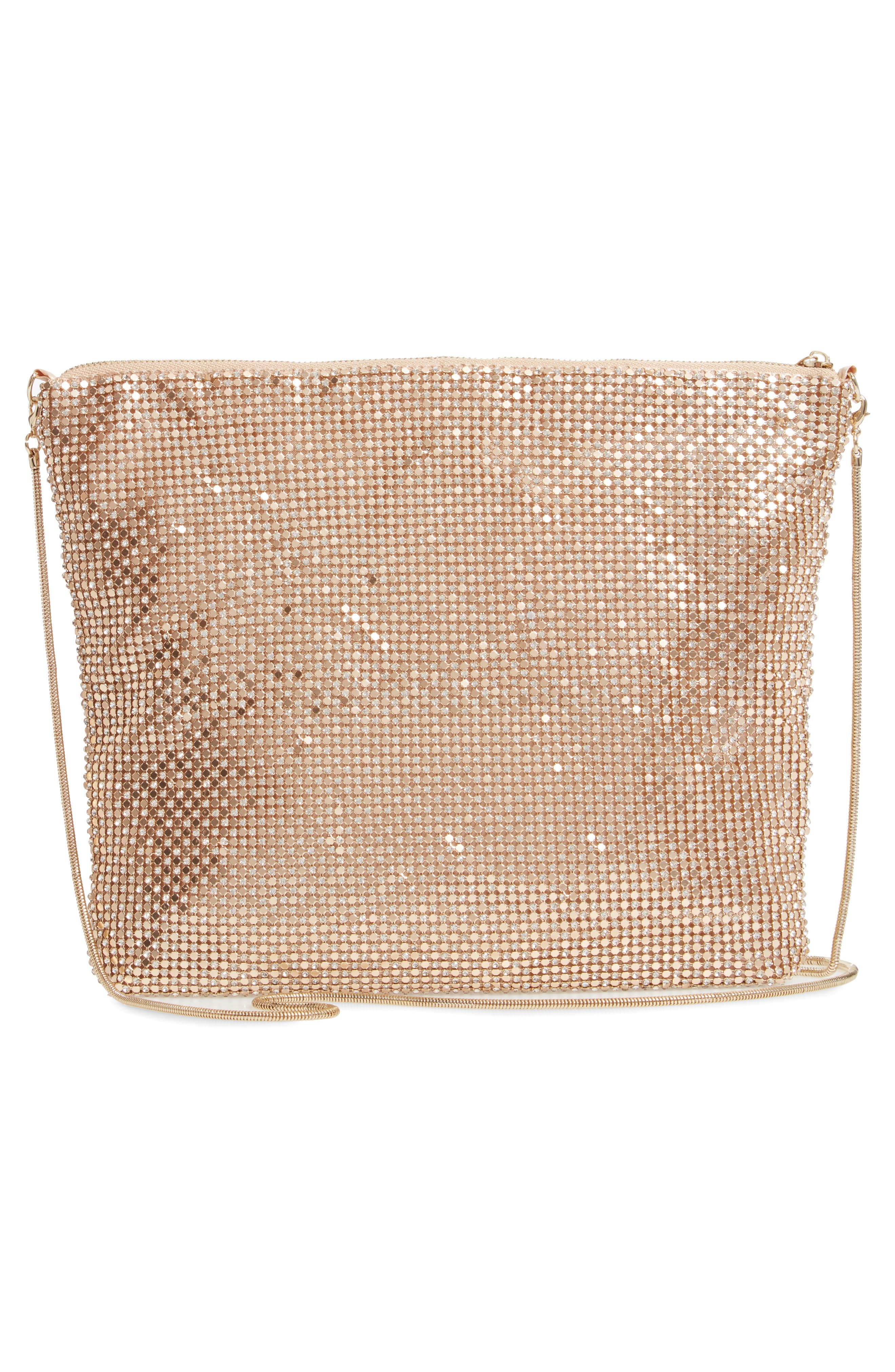 Crystal Embellished Mesh Shoulder Bag, Alternate, color, GOLD