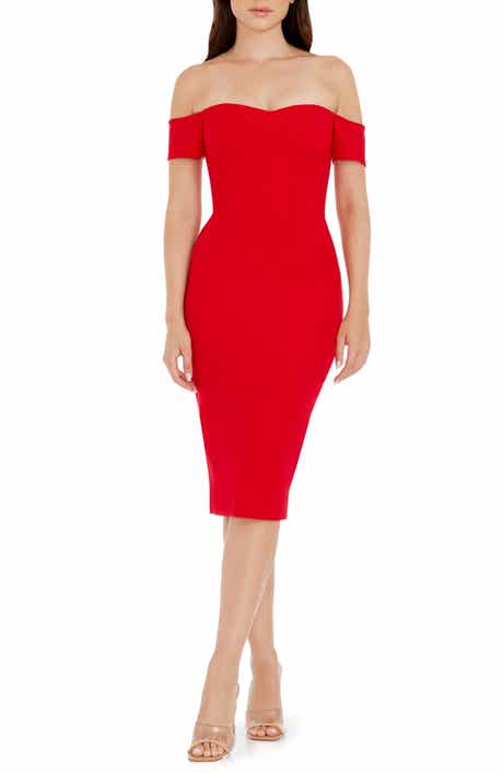Dress the Population Bailey Off the Shoulder Body-Con Dress