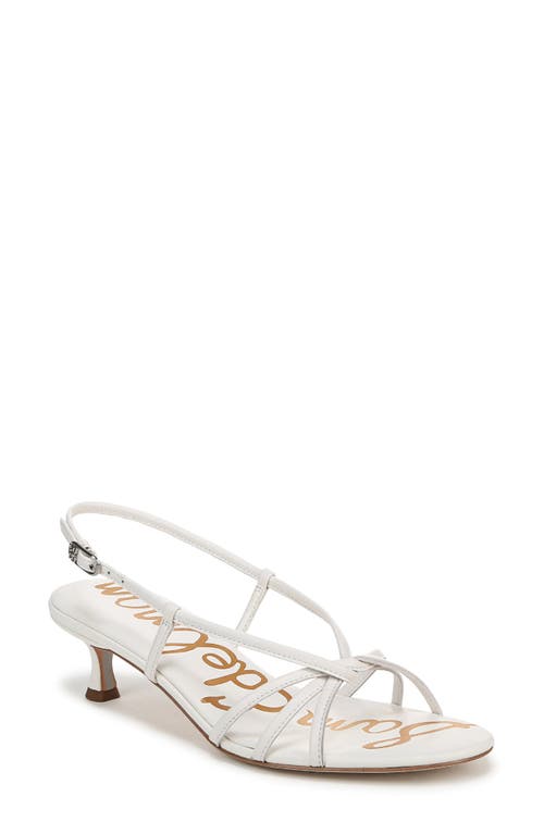 Sam Edelman Cressa Slingback Kitten Heel Sandal In Bright White