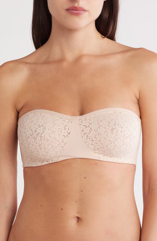 Chantelle Lingerie Norah Lace Trim Bandeau Bra in Blush-1N at Nordstrom, Size 32F