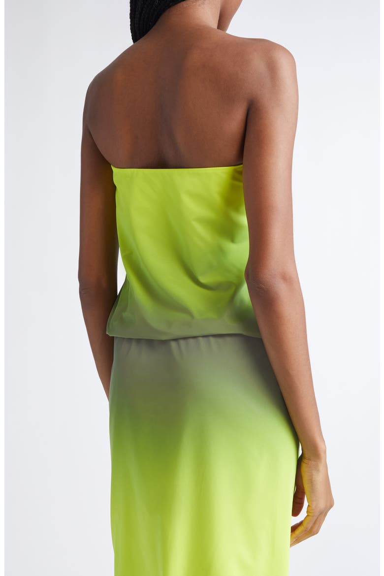 Gradient Reflective Strapless Bubble Top, Alternate, color, SILVER/ YELLOW