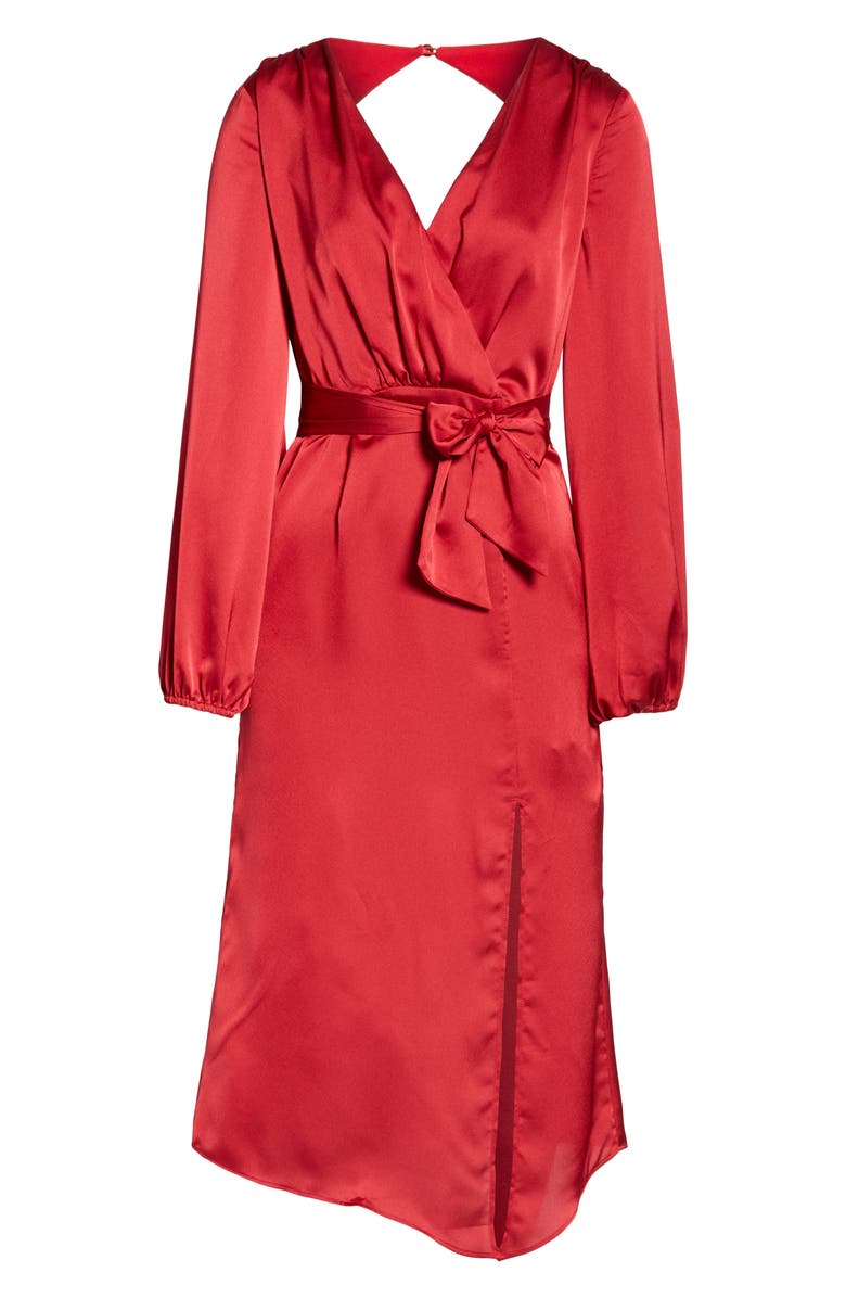 Finders Keepers Emilia Long Sleeve Satin Dress, Alternate, color, 