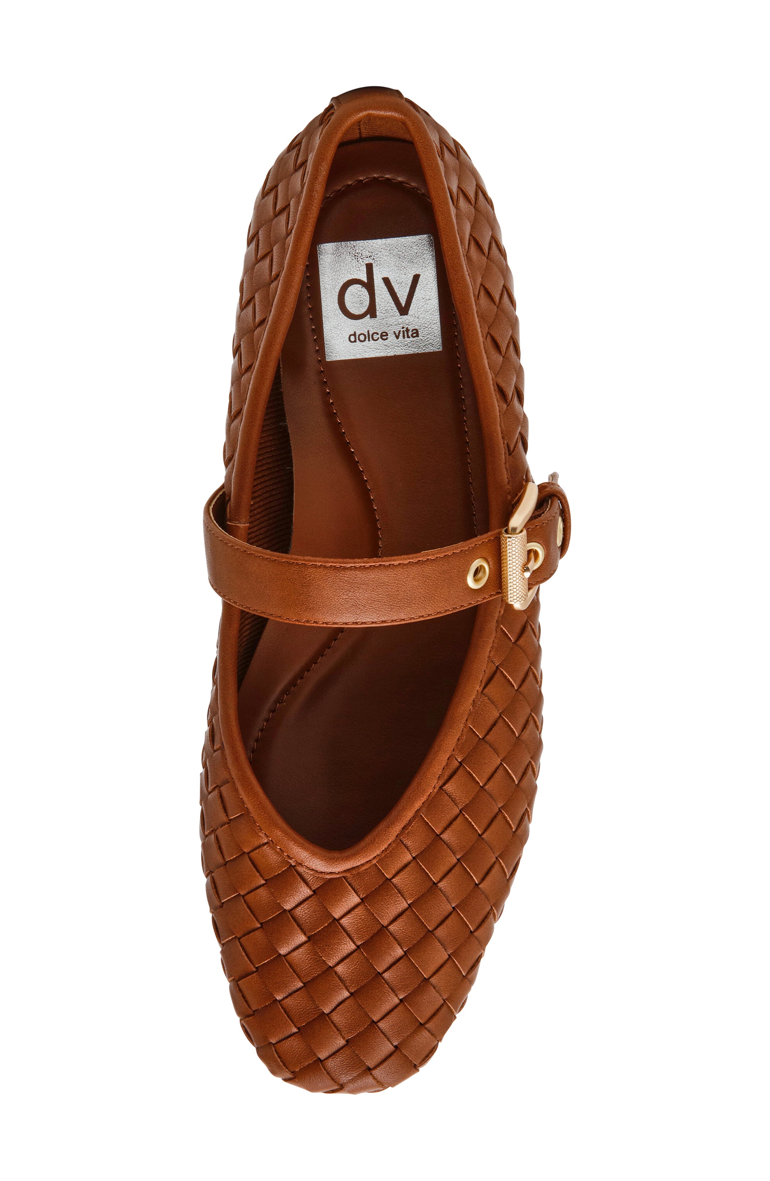 Mulaney Woven Mary Jane Flat, Alternate, color, CHESTNUT