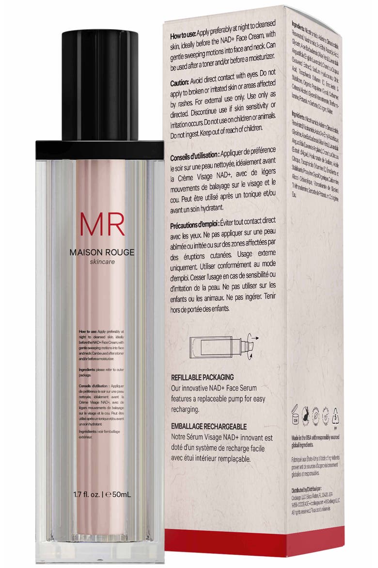 NAD Face Serum + Resveratrol Niacinamide & Collagen, Alternate, color, White