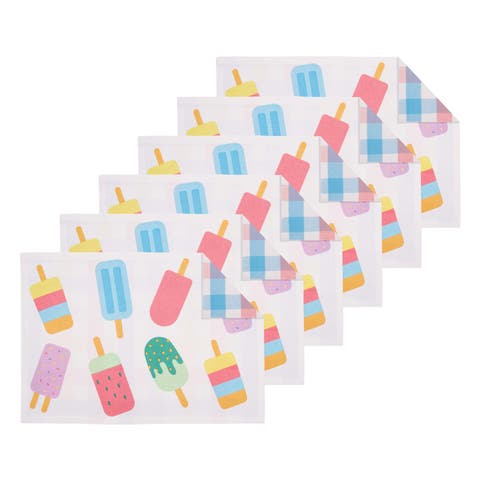 Popsicle Summer 100% Cotton Set of 6 Placemats 14" x 20"