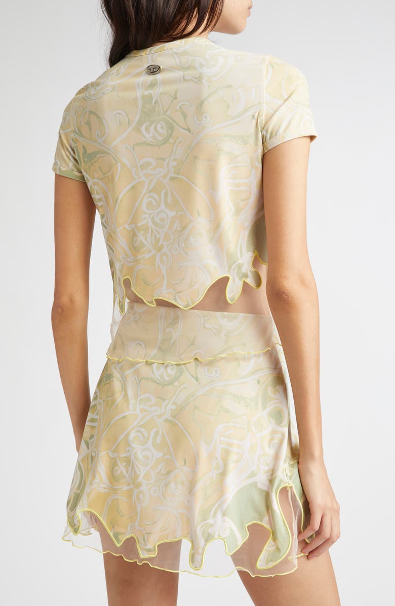 DIESEL<sup>®</sup> Heraldic Print Crop Top, Alternate, color, Lime Green