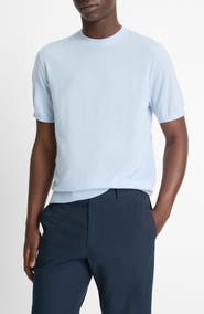 Vince Short Sleeve Wool & Cashmere Crewneck Sweater