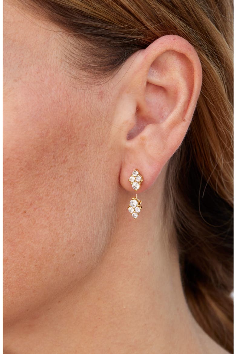 Multi Stone Stud and Ear Jackets, Alternate, color, YELLOW