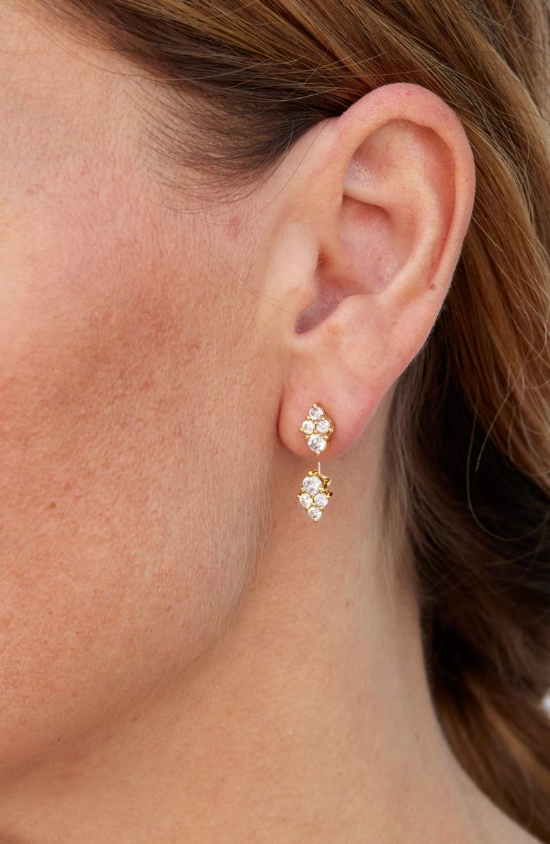 SAVVY CIE JEWELS Multi Stone Stud and Ear Jackets, Alternate, color, Yellow