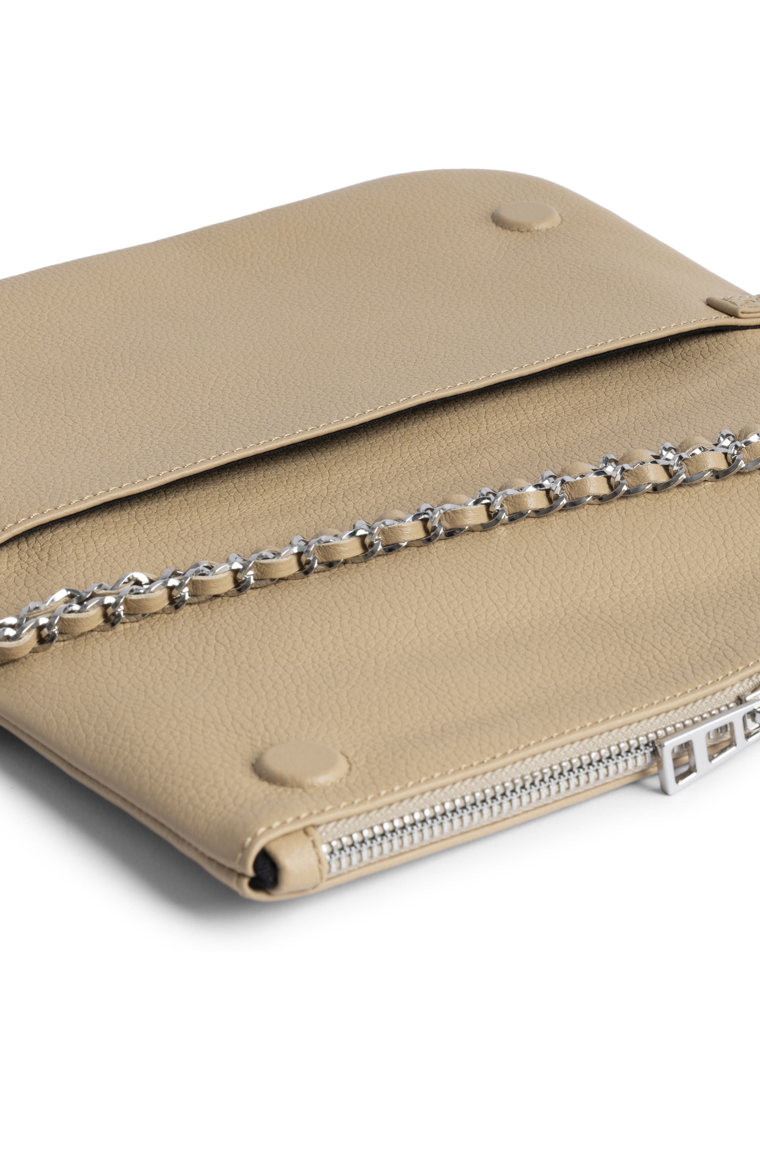 Zadig & Voltaire Rock Grained Leather Crossbody Bag, Alternate, color, Clay