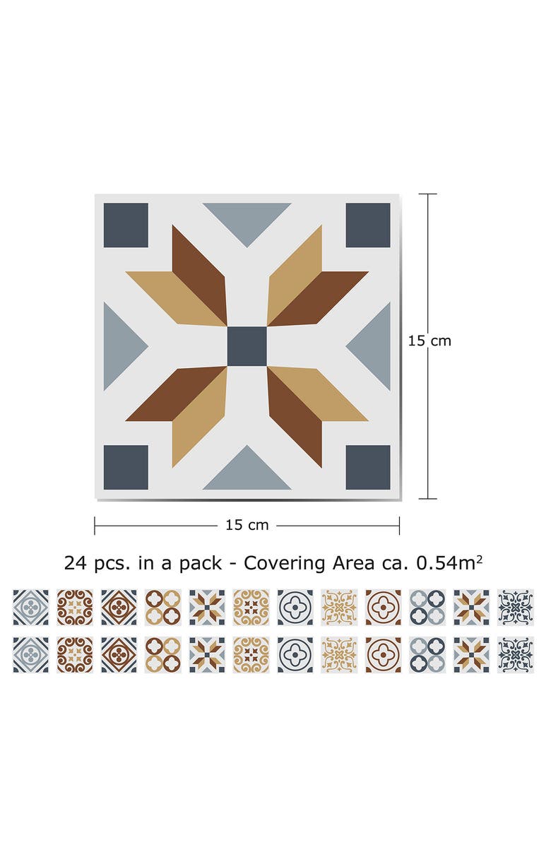 WALPLUS Azulejo 96-Piece Tile Sticker Set, Alternate, color,