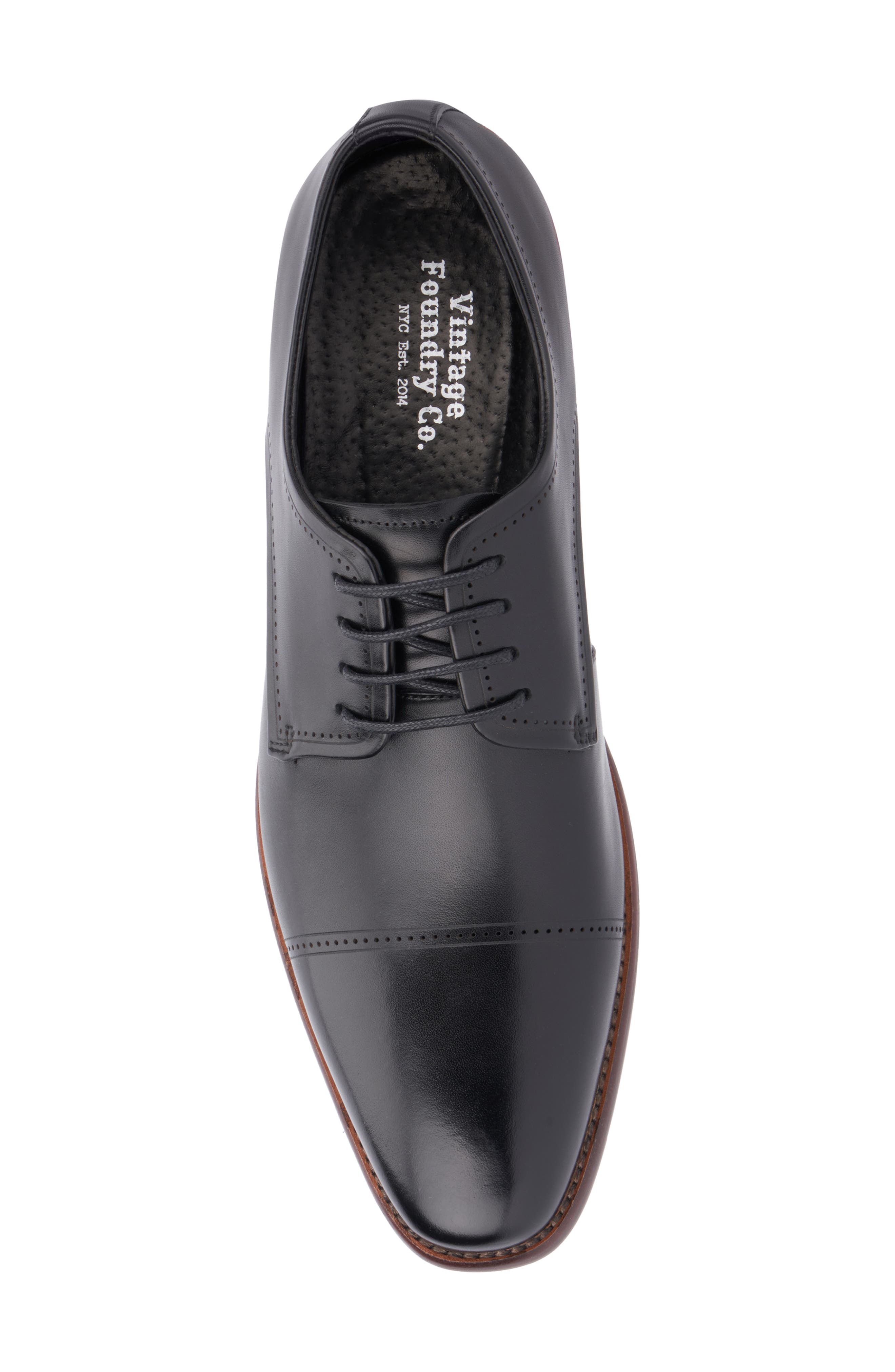VINTAGE FOUNDRY Brent Cap Toe Oxford, Alternate, color, Black