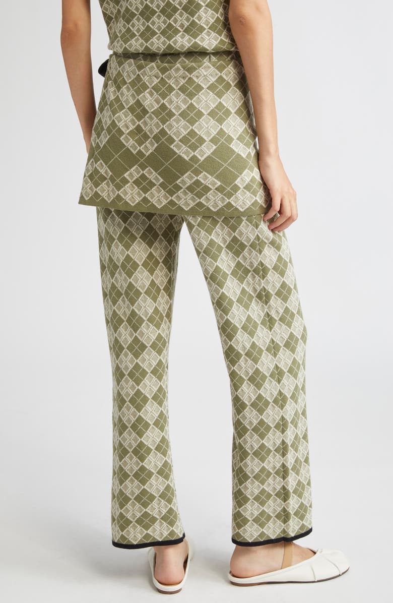 YanYan Argyle Organic Cotton Pants with Removable Wrap Panel, Alternate, color, Army