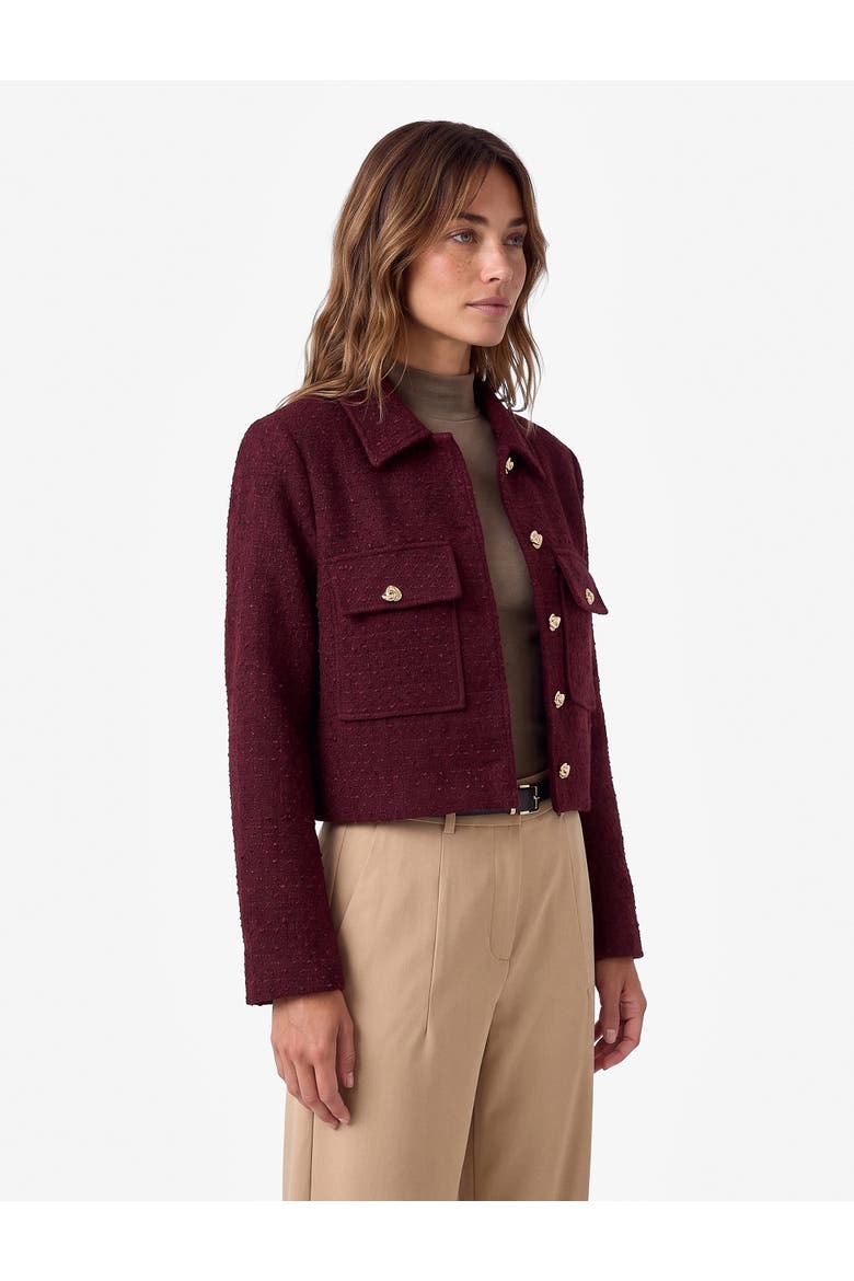 Tweed Jacket, Alternate, color, BORDEUX