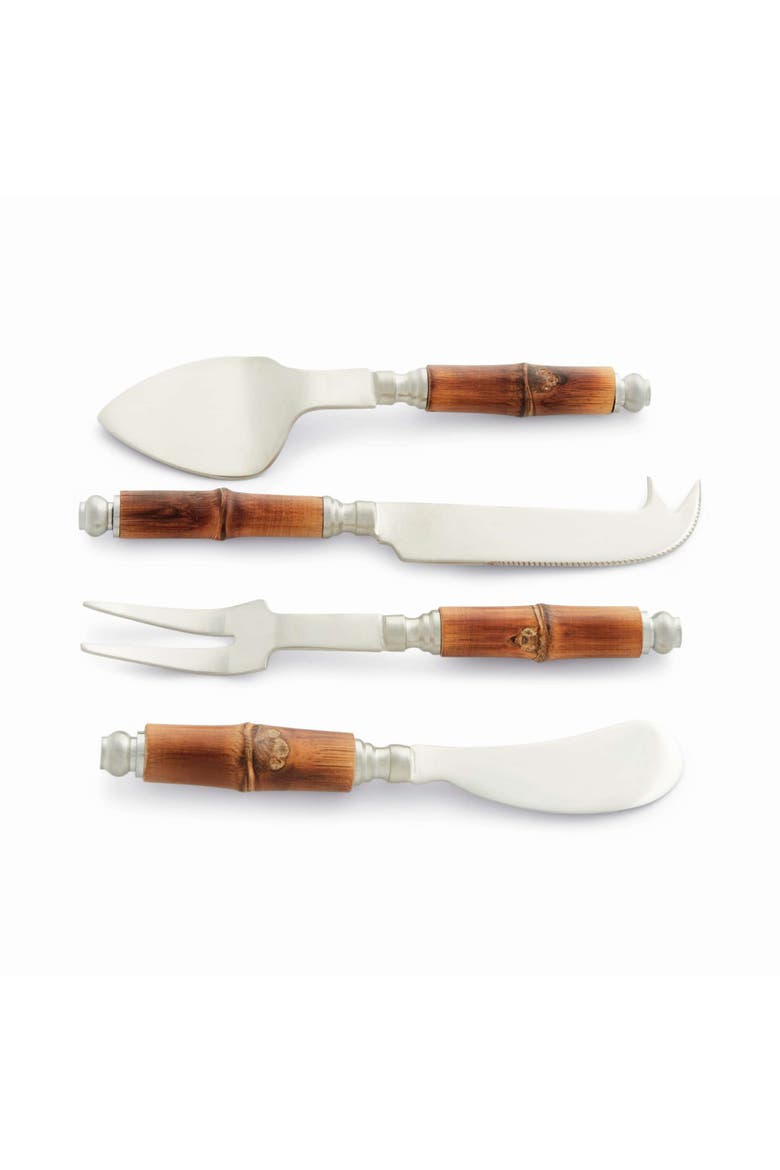 Barclay Butera Keystone Cheese Knives Set Of 4, Main, color, Brown
