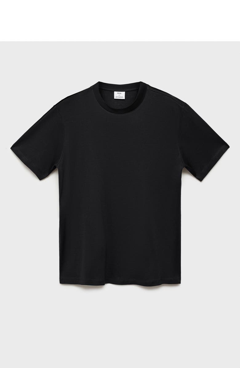 MANGO Regular Fit Cotton T-Shirt, Alternate, color, Black