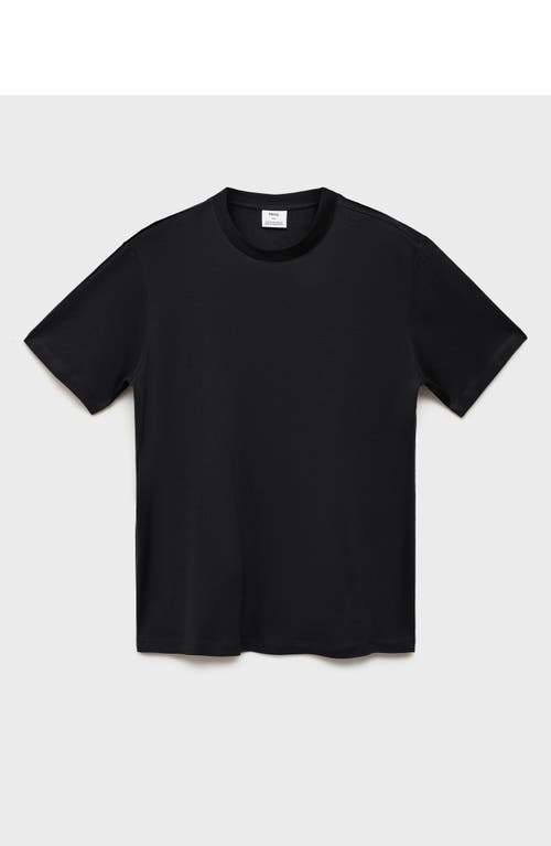 Mango Thermoregulating Performance Slim Fit Stretch T-shirt In Black