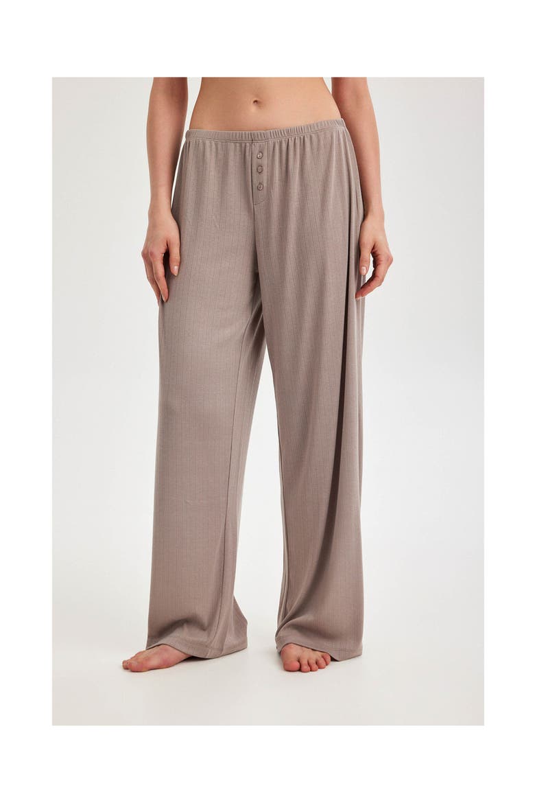 Summer Lounge Pointelle Wide Leg Pant, Alternate, color, Mink