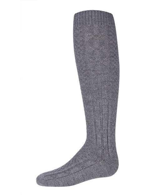Memoi Kids'  Cozy Cable Ribbed Knit Knee-high Socks In Gray