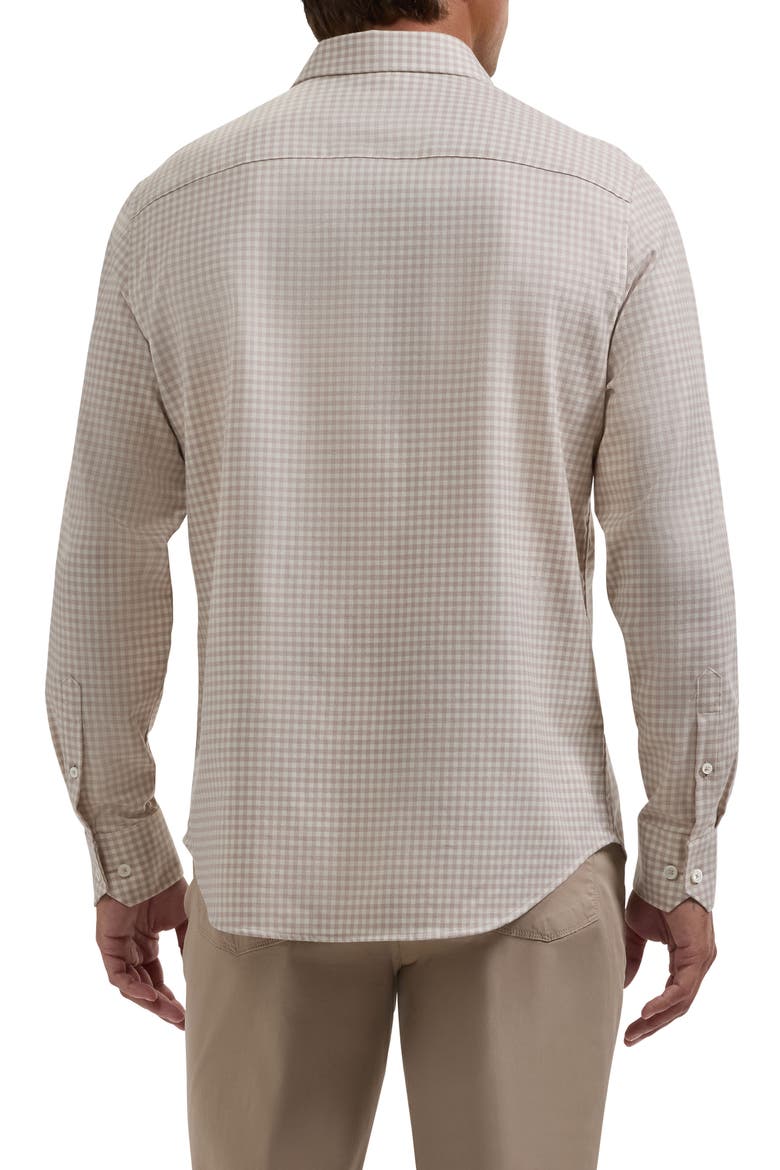 Axel Shaped Fit Check Button Up Shirt, Alternate, color, COBBLESTONE