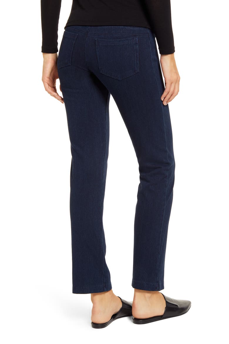 'Lyssentials High Waist Straight Leg Stretch Denim Jeans, Alternate, color, INDIGO