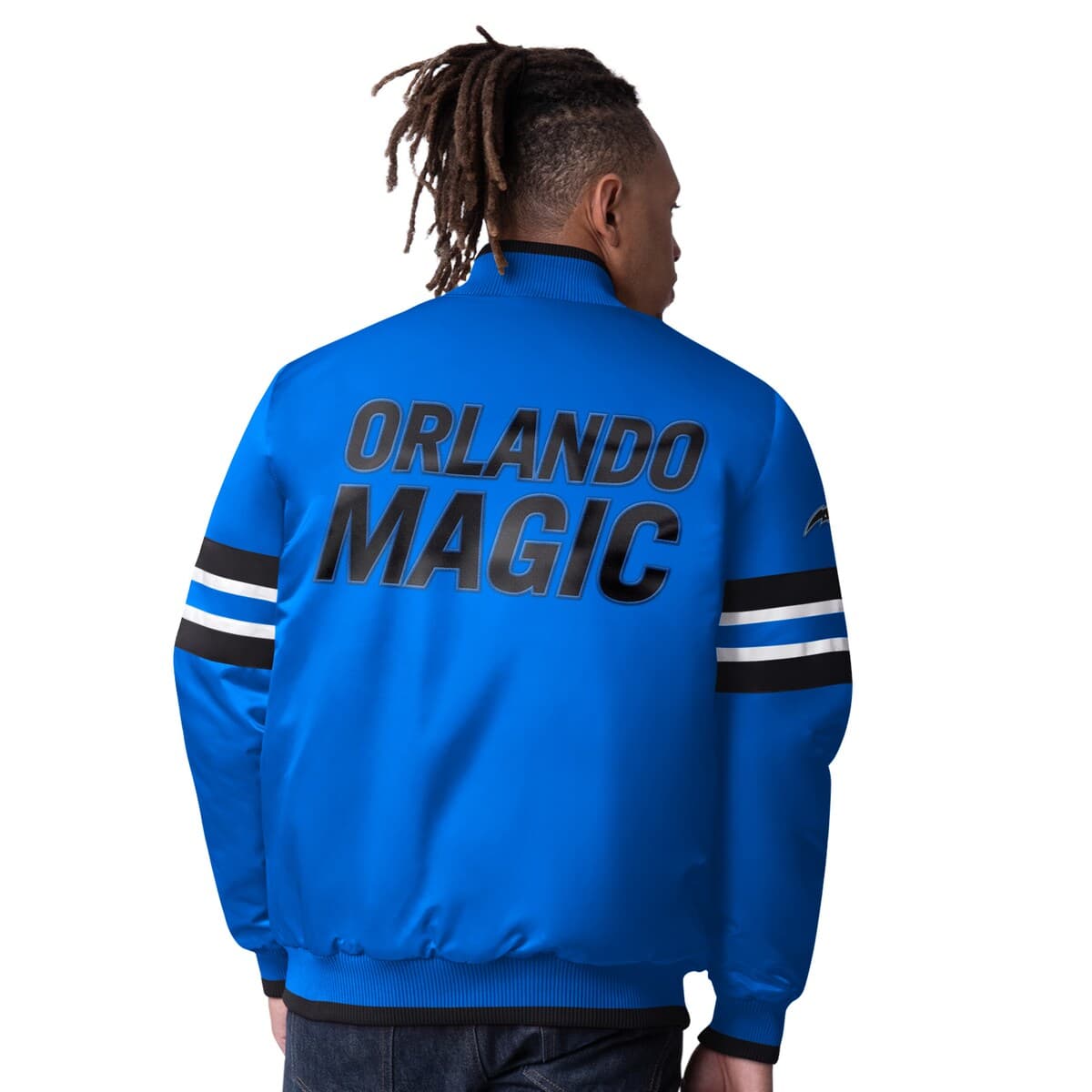 Men's Starter Blue Orlando Magic Scout Varsity Satin Full-Snap Jacket - image 2