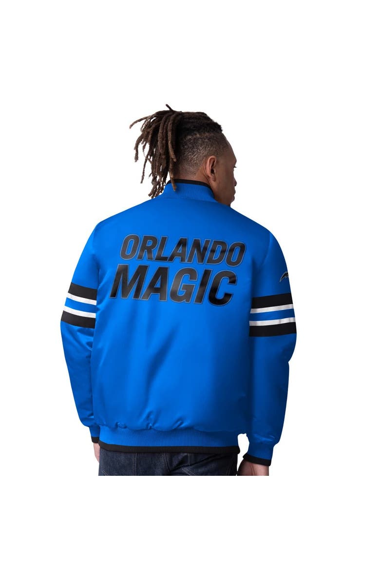 Men's Starter Blue Orlando Magic Scout Varsity Satin Full-Snap Jacket, Alternate, color, Blue