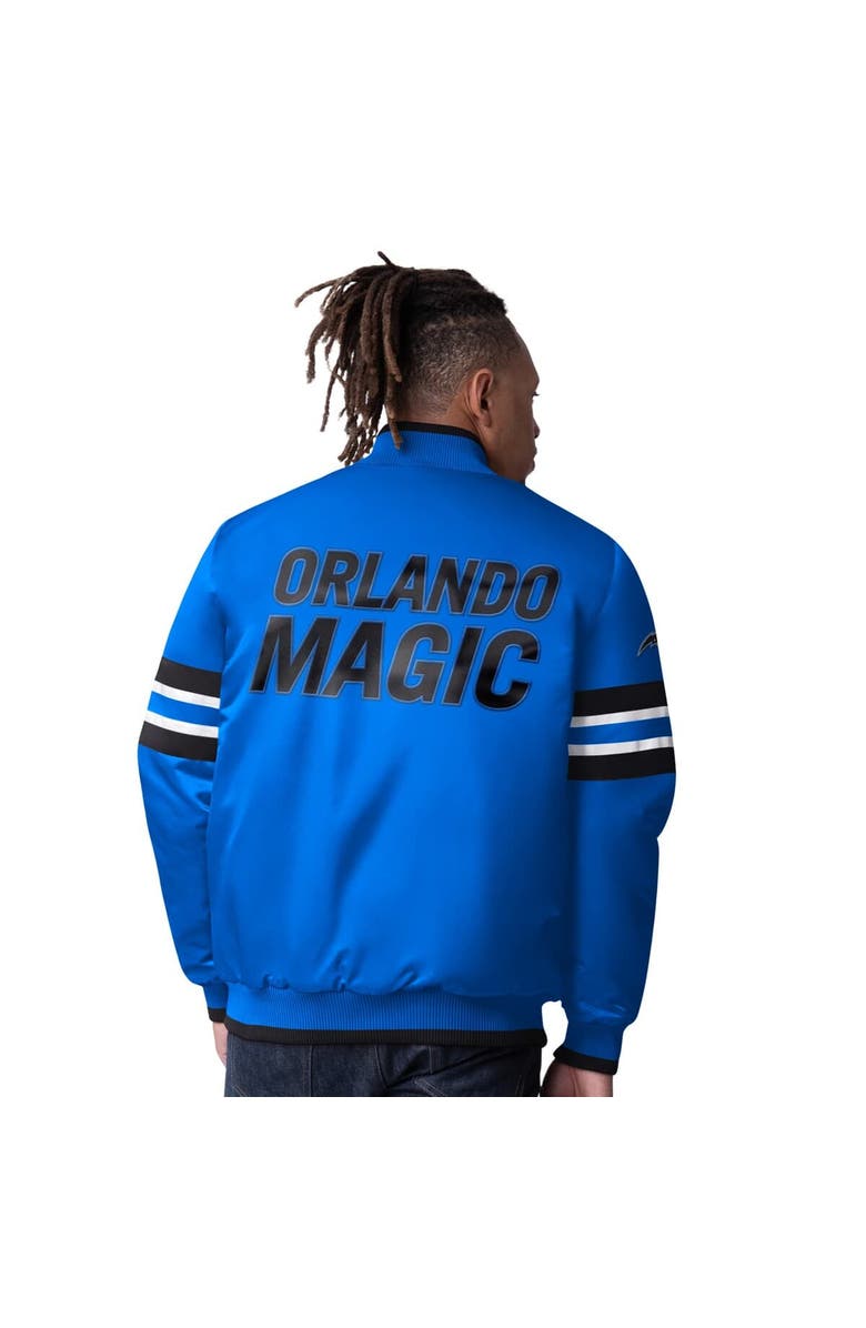 STARTER Men's Starter Blue Orlando Magic Scout Varsity Satin Full-Snap Jacket, Alternate, color, Blue