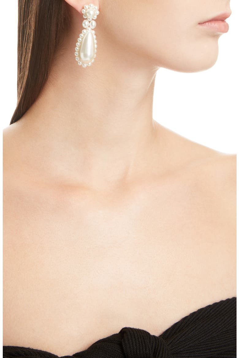 Imitation Pearl Drop Earrings, Alternate, color, PEARL