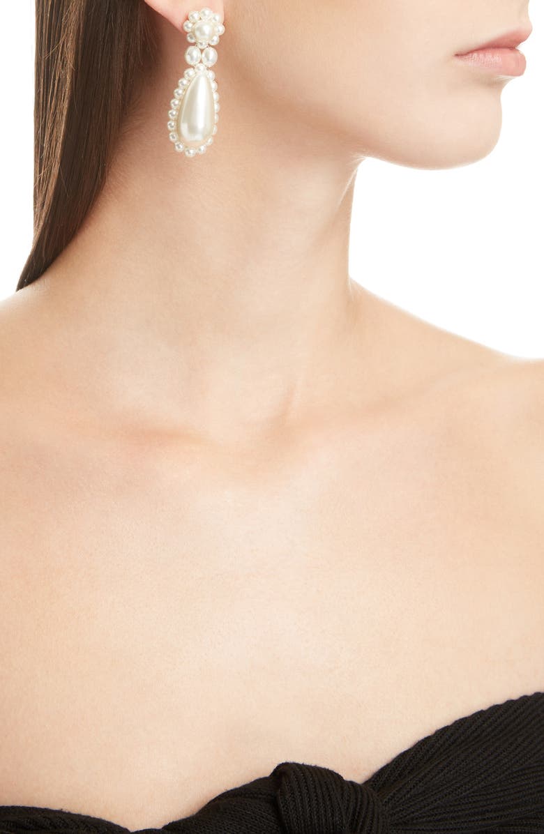 Simone Rocha Imitation Pearl Drop Earrings, Alternate, color, 