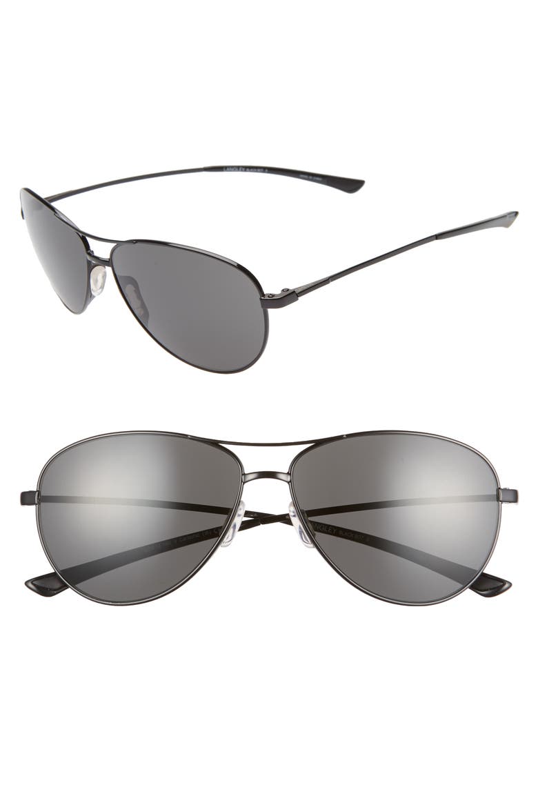 'Langley' 60mm Aviator Sunglasses, Main, color, BLACK/ BLACK