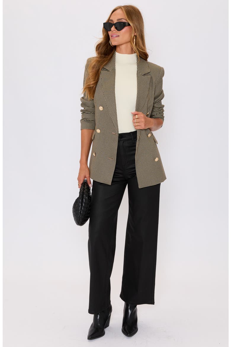 Margaret Plaid Double Breasted Blazer, Alternate, color, BROWN PLAID