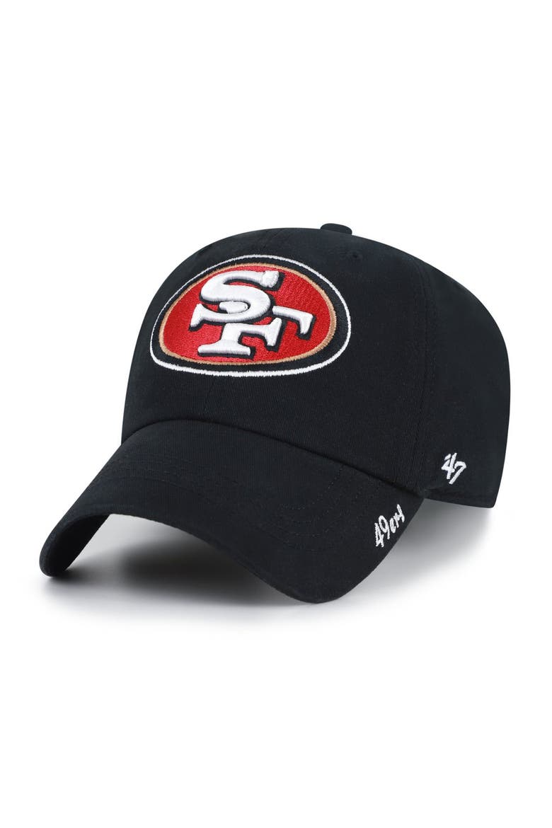 Women's '47 Black San Francisco 49ers Miata Clean Up Adjustable Hat, Main, color, Black