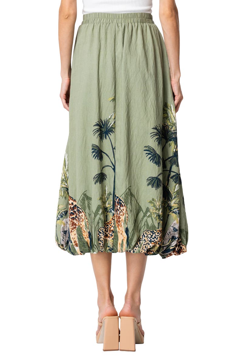 Andrey Printed Midi Skirt, Alternate, color, OLIVE MULTI