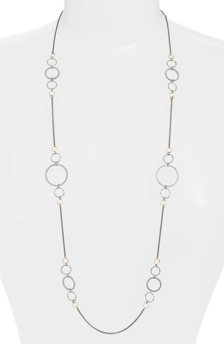 Armenta Old World Mixed Metal Station Chain Necklace, Main, color, 